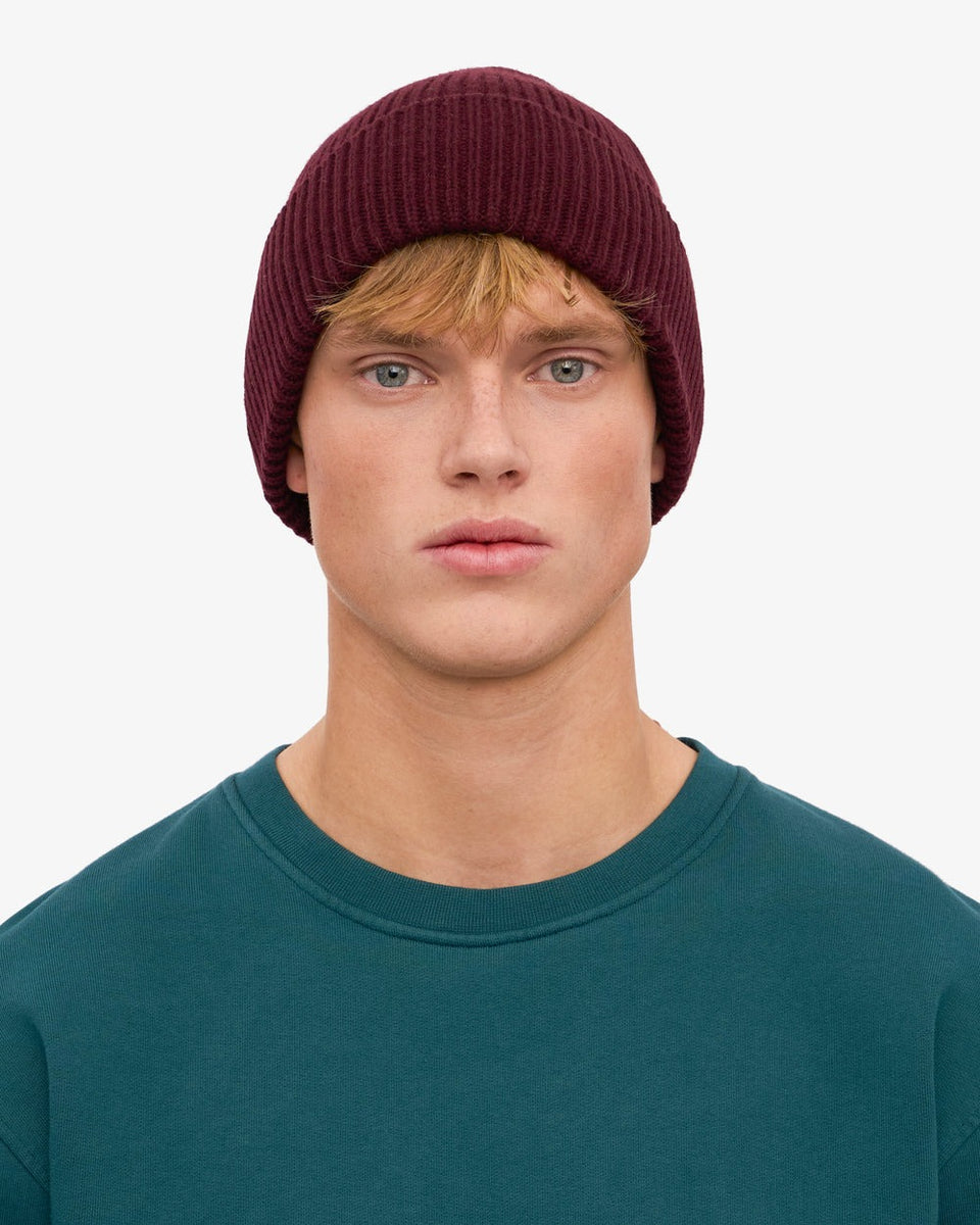 Colorful Standard Merino Wool Hat Donkerrood Dame