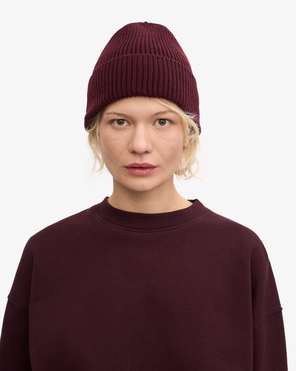 Colorful Standard Merino Wool Hat Donkerrood Dame