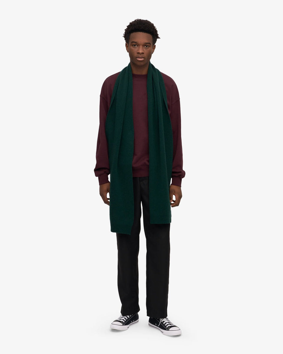 Colorful Standard Merino Wool Scarf Donkergroen Heren