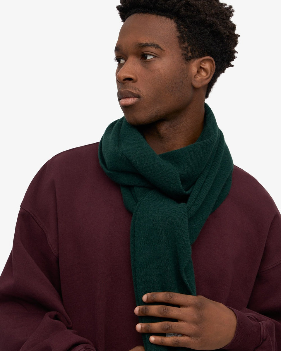 Colorful Standard Merino Wool Scarf Donkergroen Heren