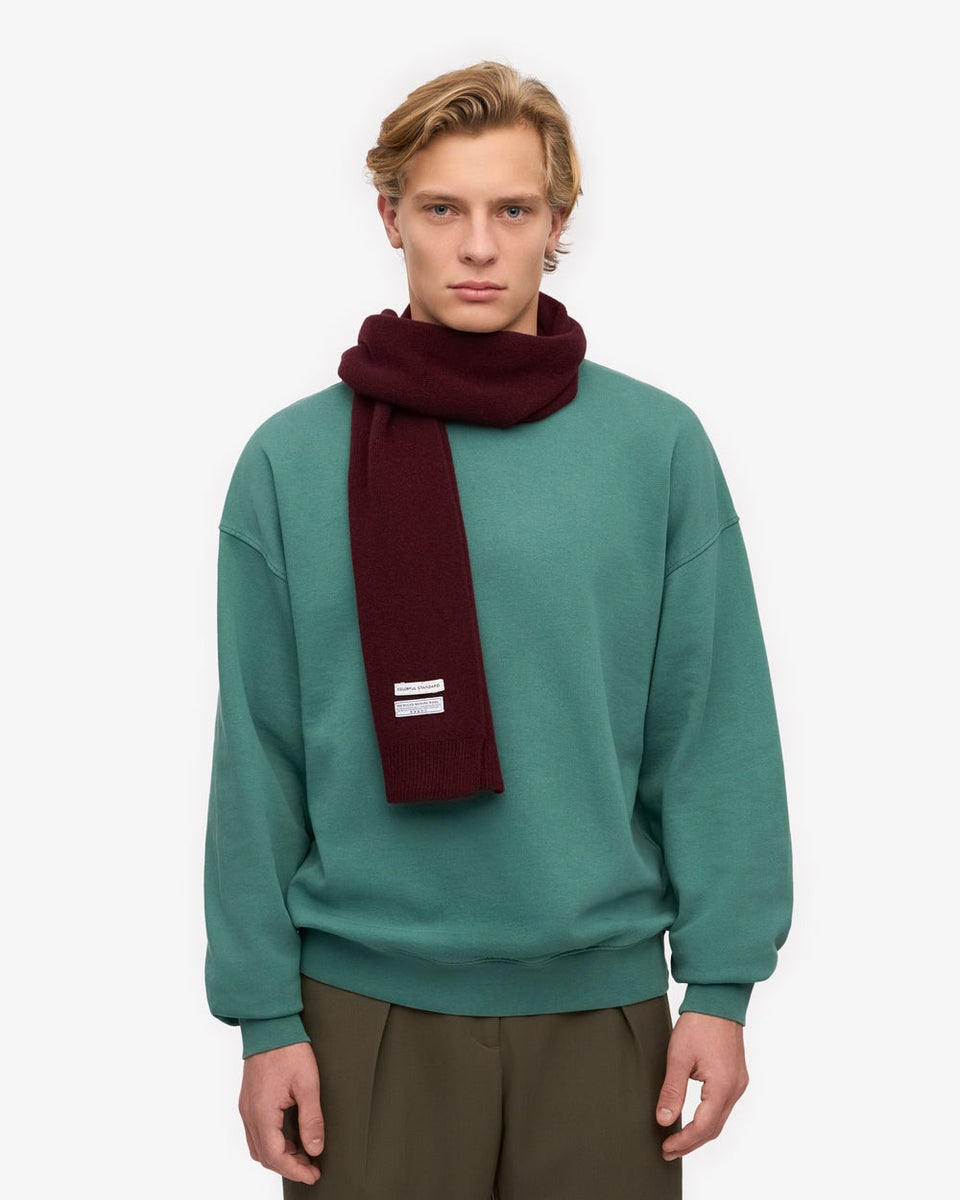 Colorful Standard Merino Wool Scarf Donkerrood Heren