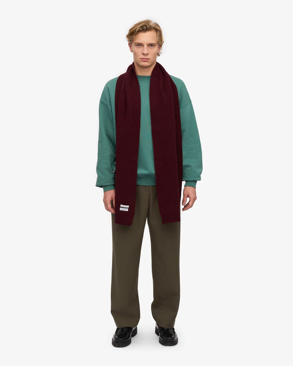 Colorful Standard Merino Wool Scarf Donkerrood Heren