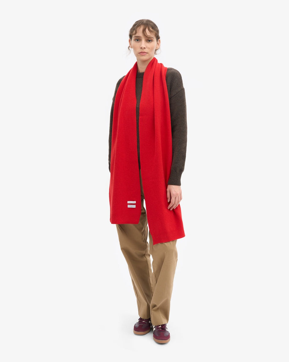 Colorful Standard Merino Wool Scarf Rood Heren