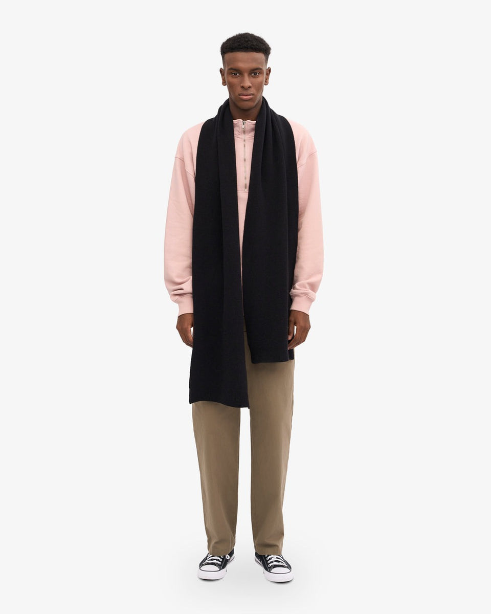 Colorful Standard Merino Wool Scarf Zwart Heren
