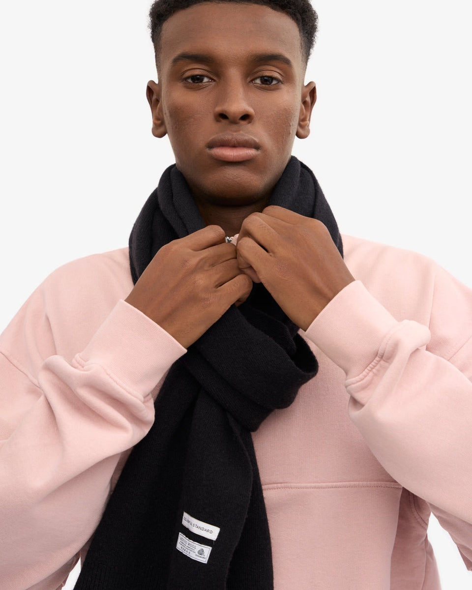 Colorful Standard Merino Wool Scarf Zwart Heren