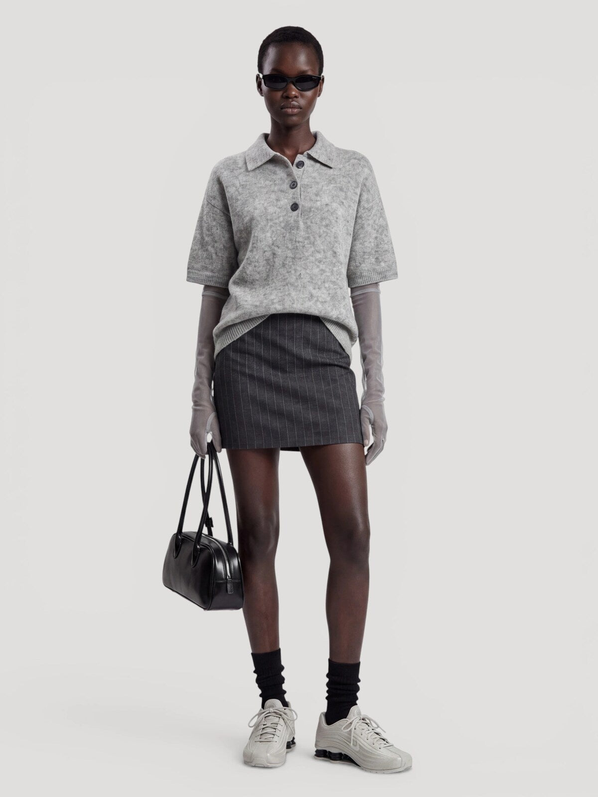 Edited Callie Polo Shirt Lichtgrijs Dames
