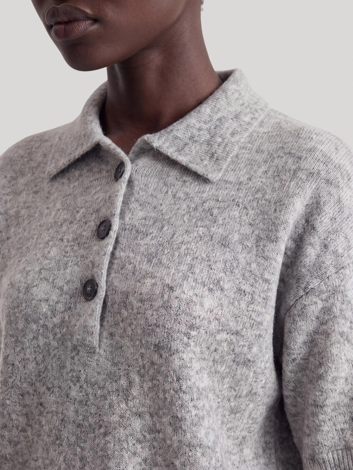 Edited Callie Polo Shirt Lichtgrijs Dames