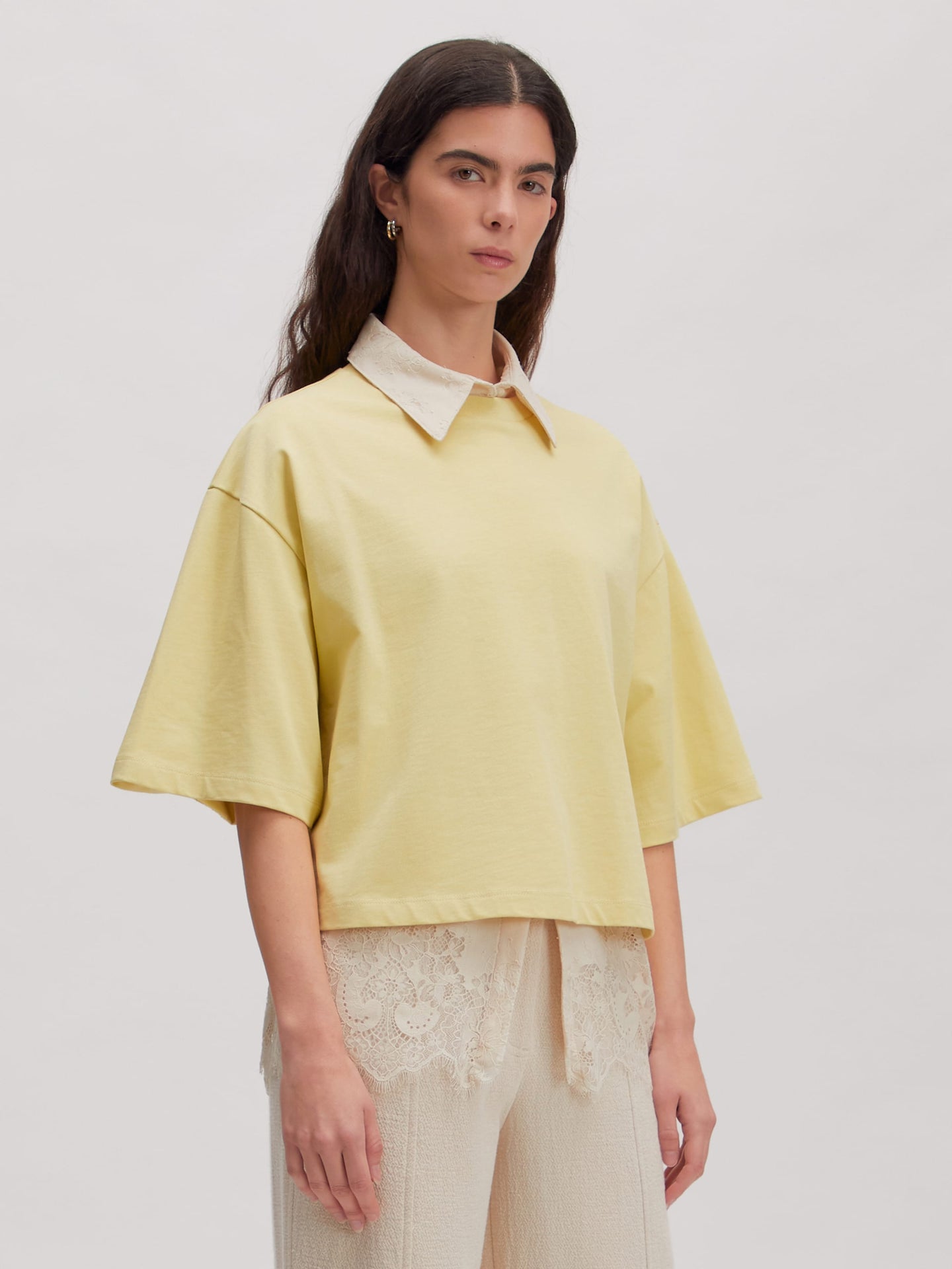 Edited Enzo T-shirt Lichtgeel Dames