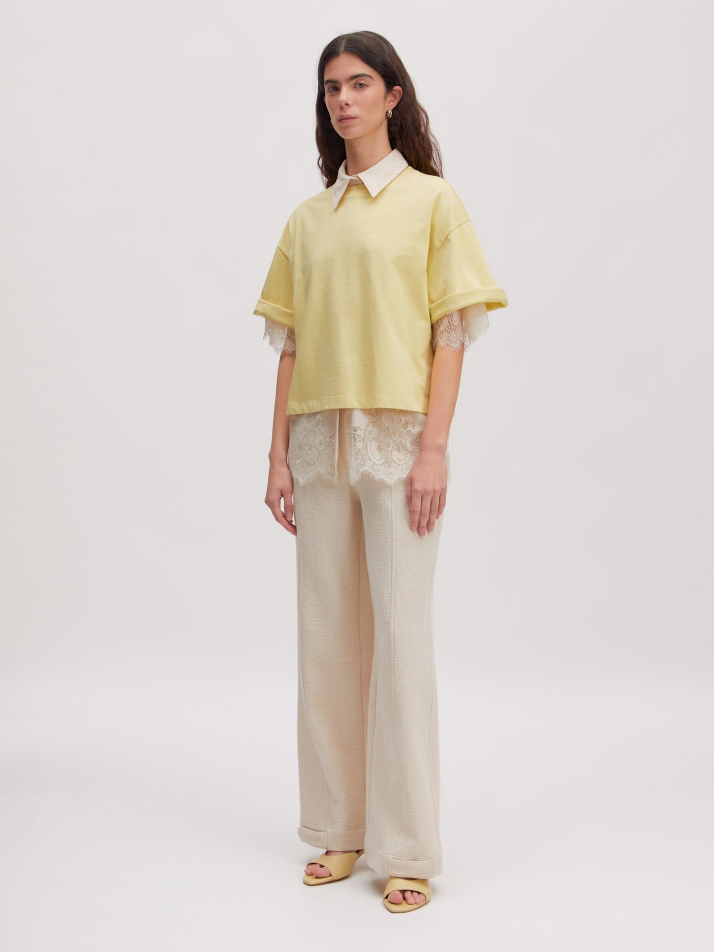 Edited Enzo T-shirt Lichtgeel Dames