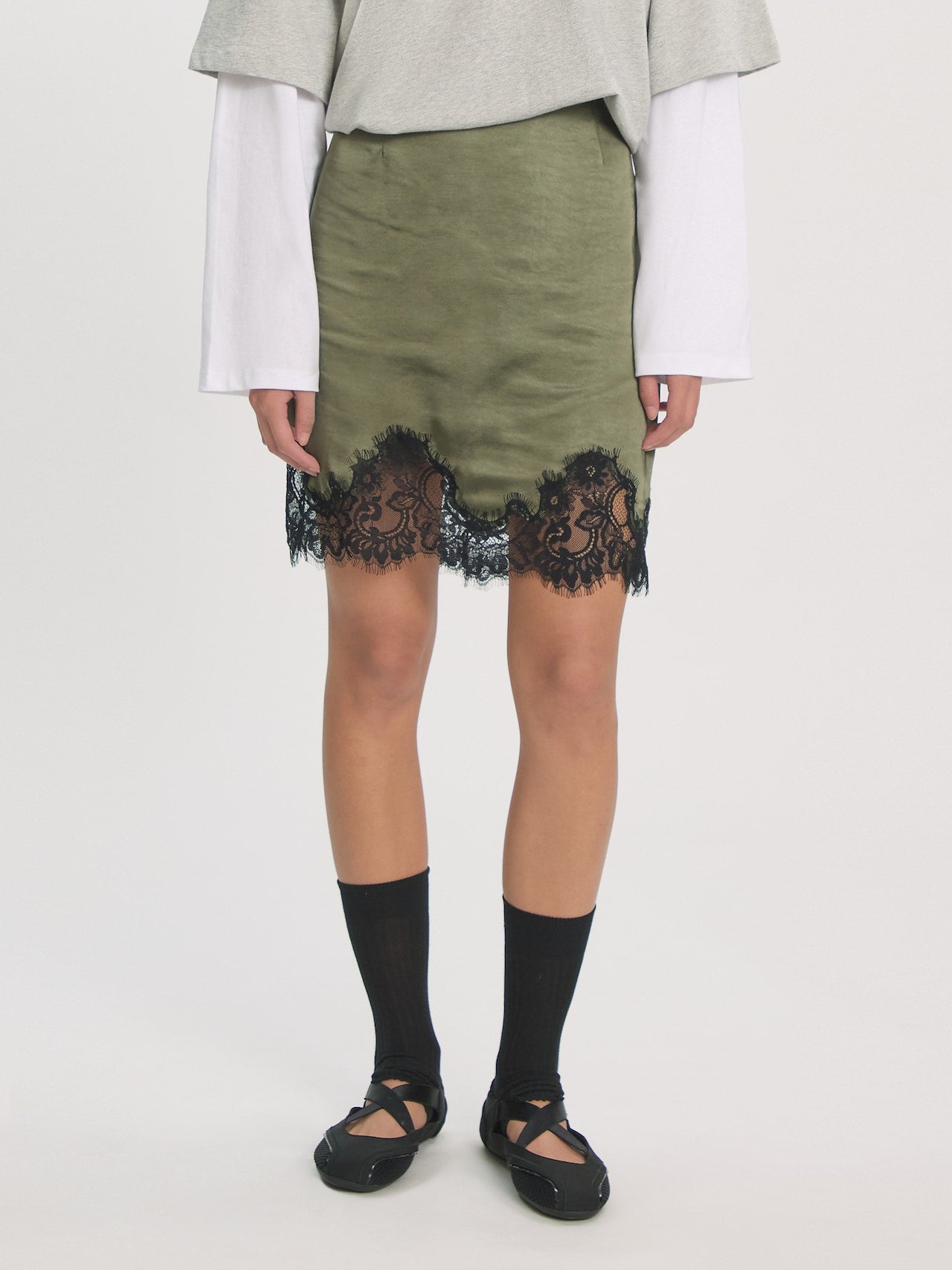 Edited Franja Skirt Donkergroen Dames