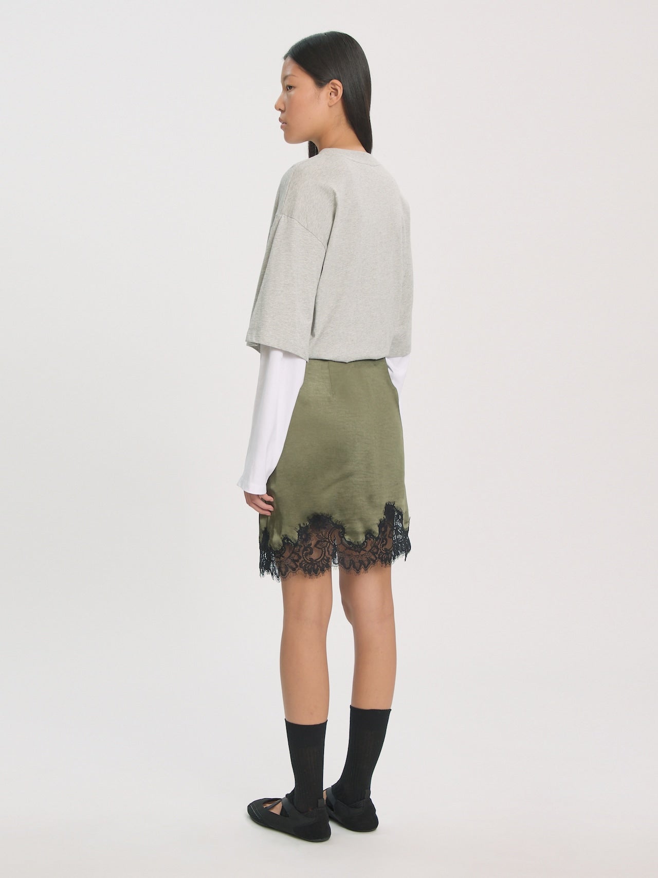 Edited Franja Skirt Donkergroen Dames