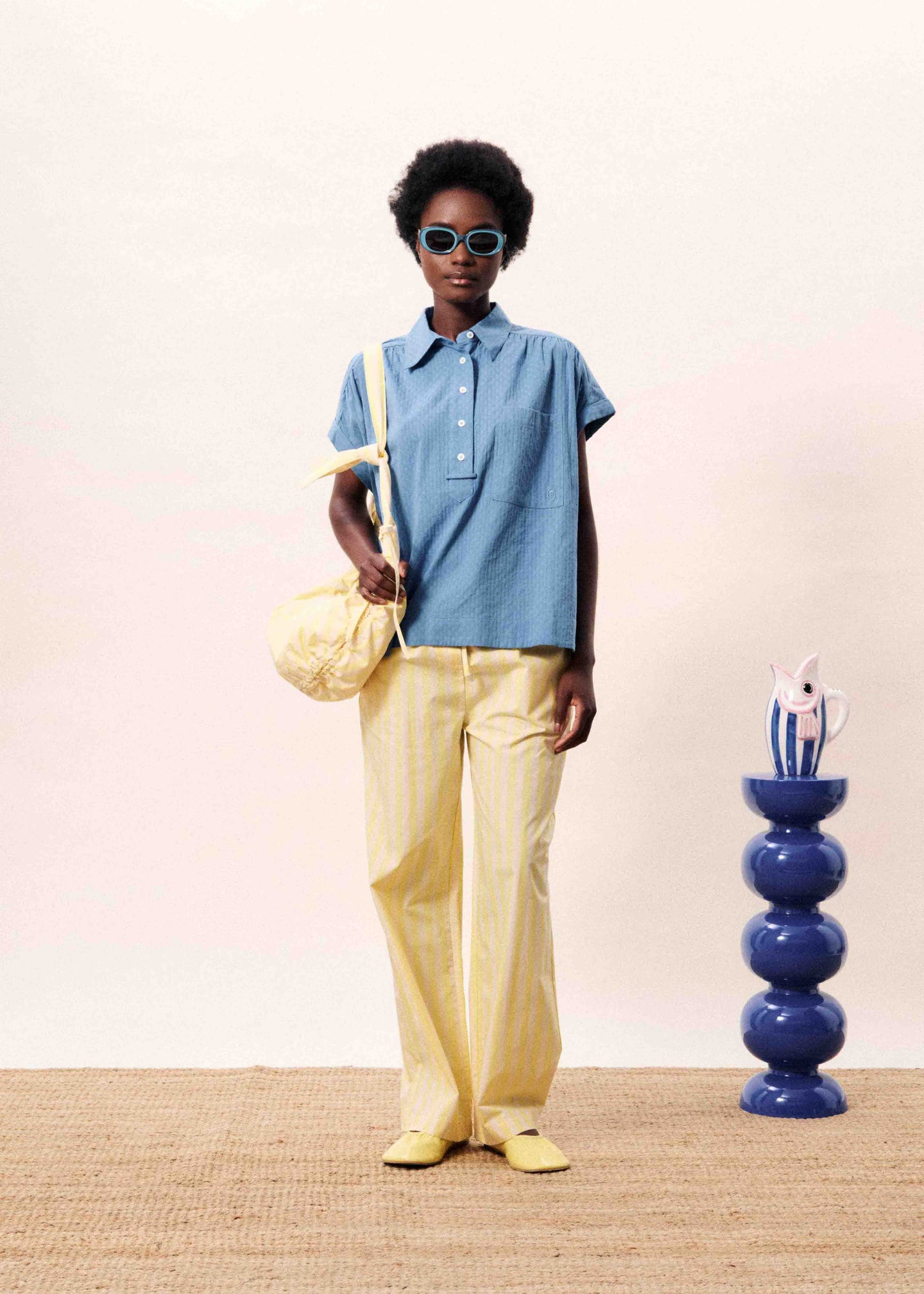 FRNCH Chemise Brizea Lichtblauw Dames