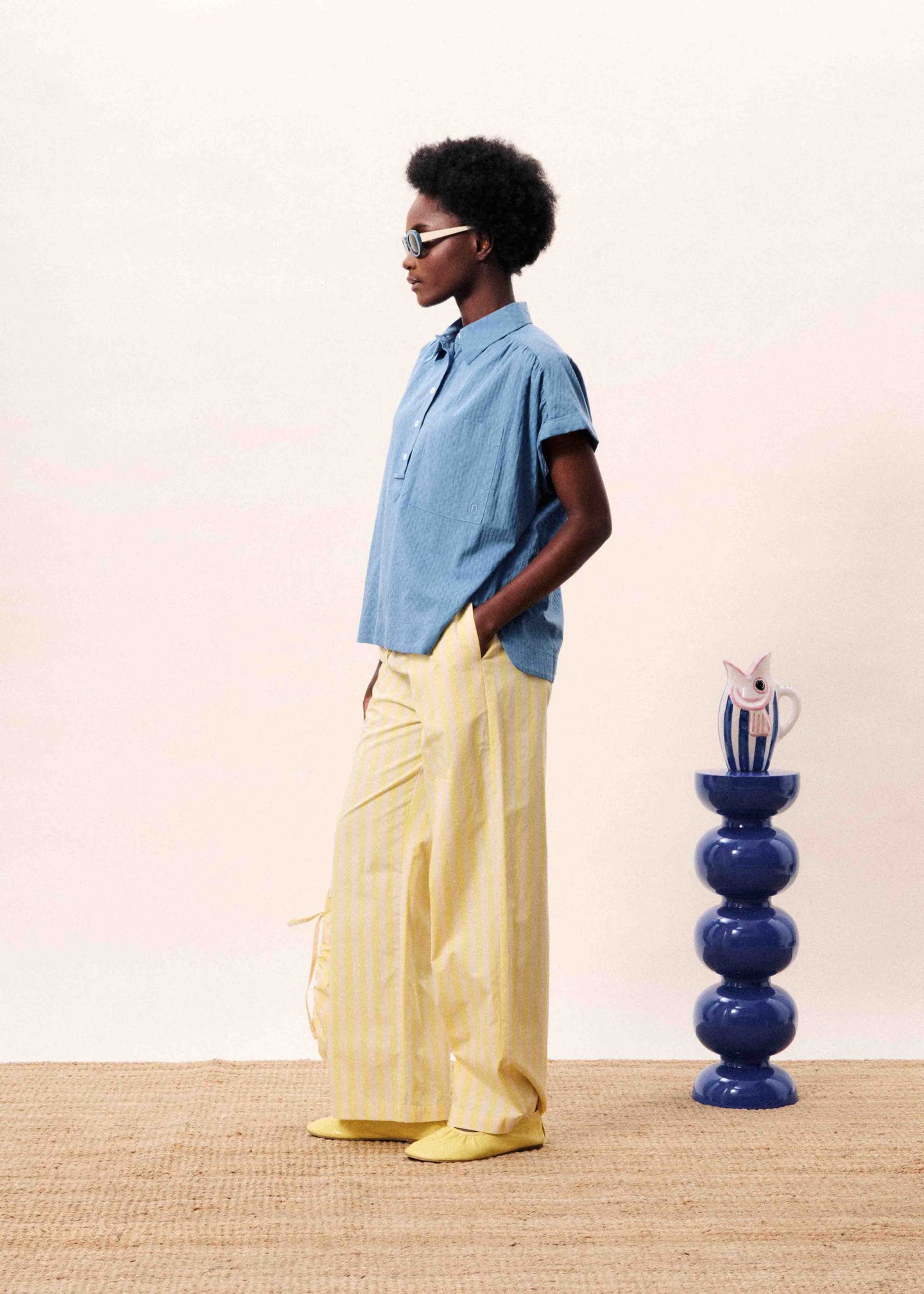 FRNCH Chemise Brizea Lichtblauw Dames