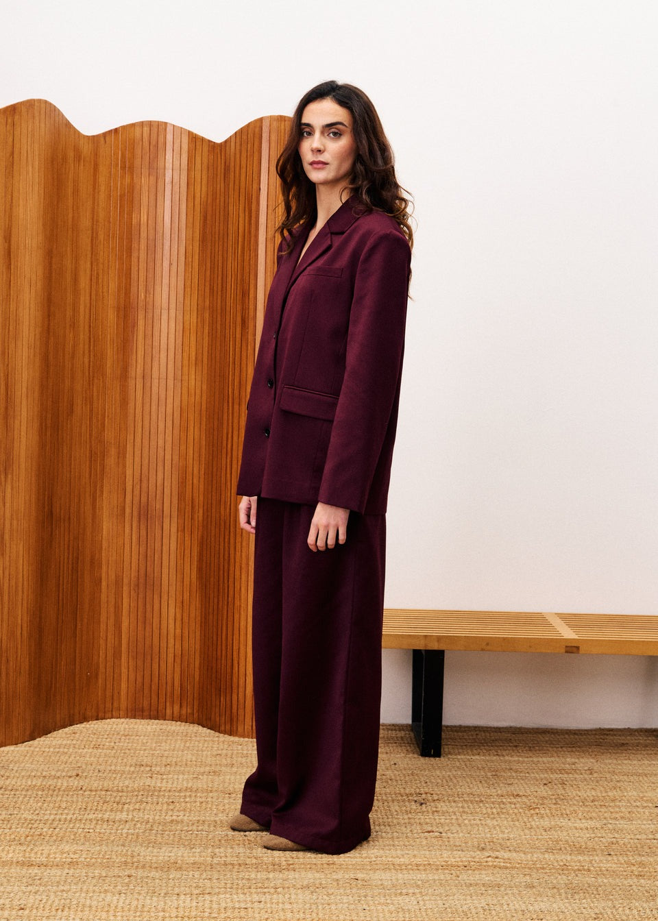 FRNCH Hibiscus Pantalon Donkerrood Dames