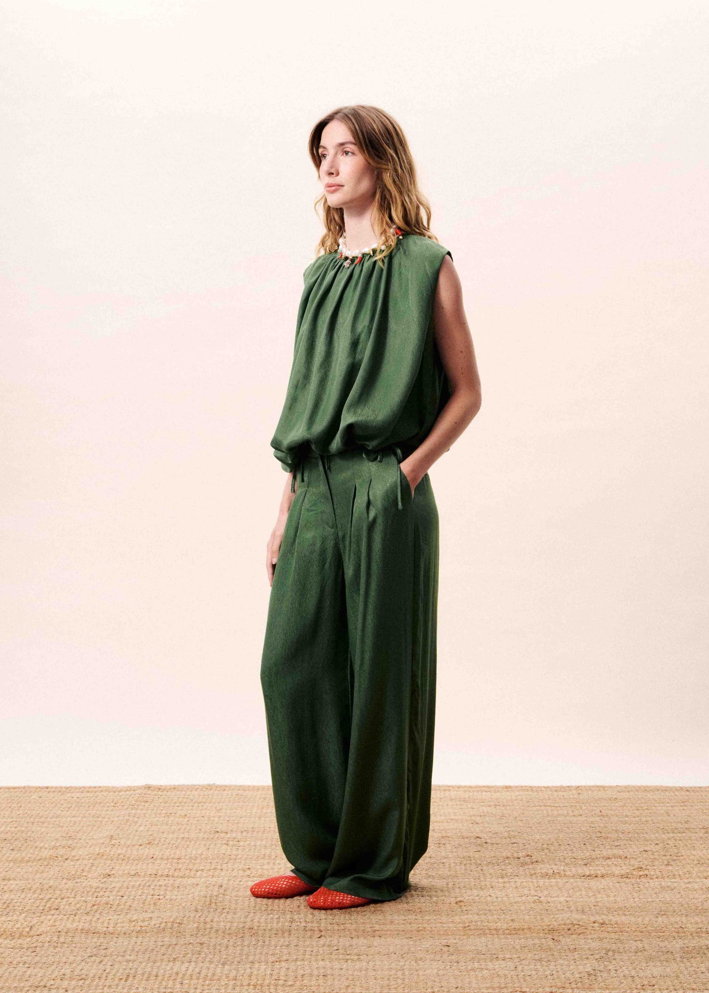 FRNCH Pantalon Lucina Groen Dames