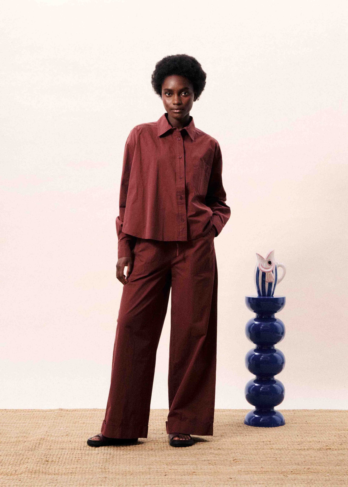 FRNCH Pantalon Uluna Donkerrood Dames