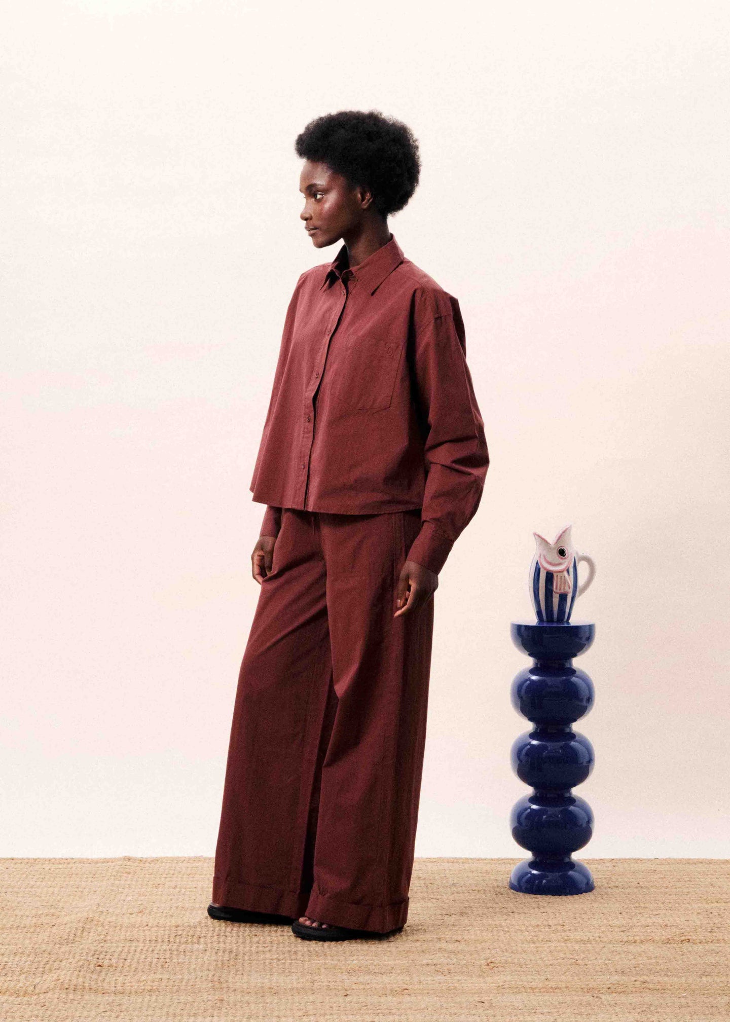 FRNCH Pantalon Uluna Donkerrood Dames