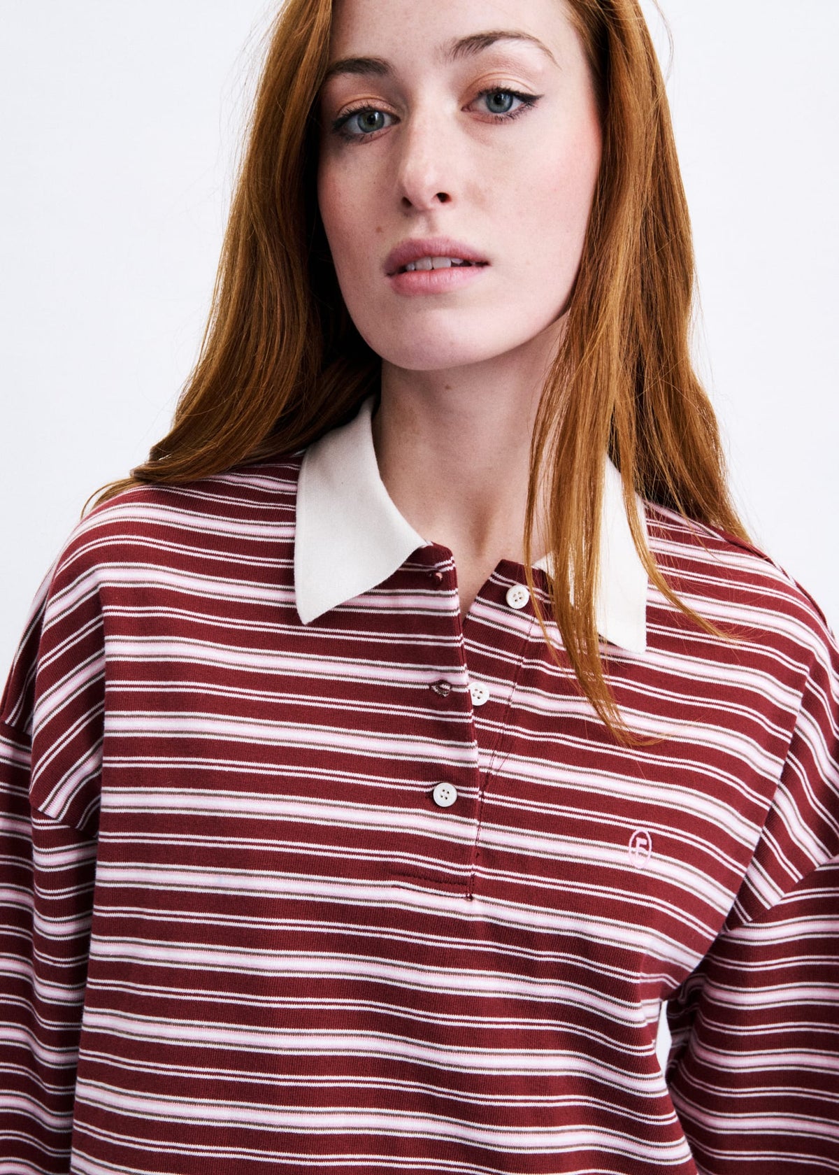FRNCH Polo Rumoi Donkerrood Dames