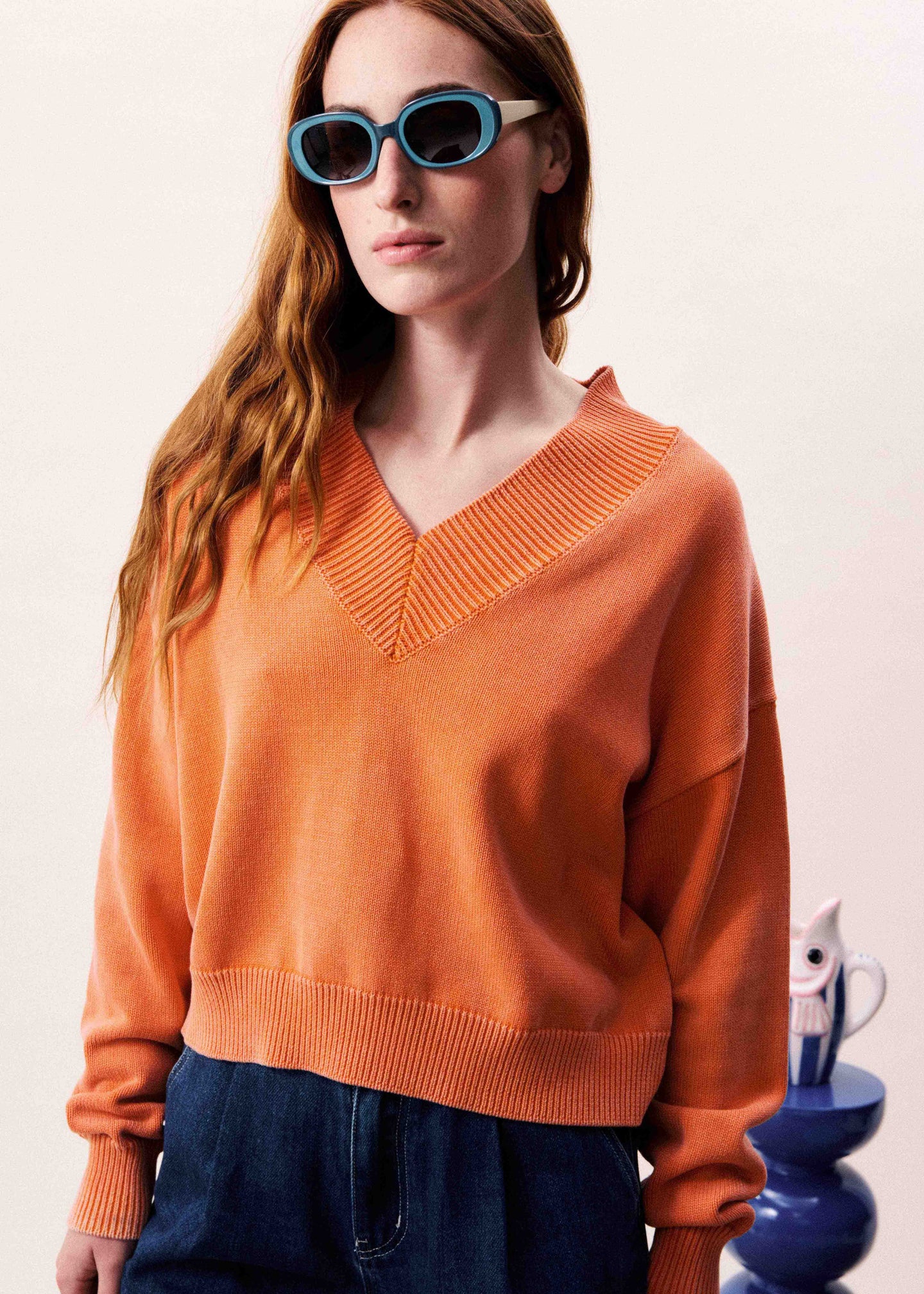 FRNCH Pull Dara Oranje Dames