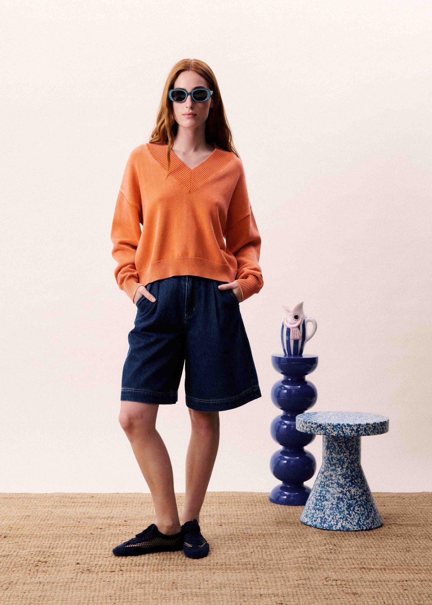 FRNCH Pull Dara Oranje Dames