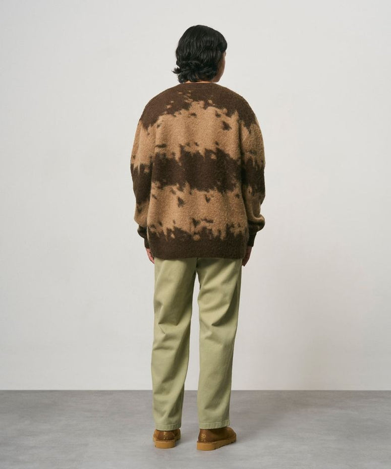 Gramicci Mohair Splatter Cardigan Lichtbruin Heren