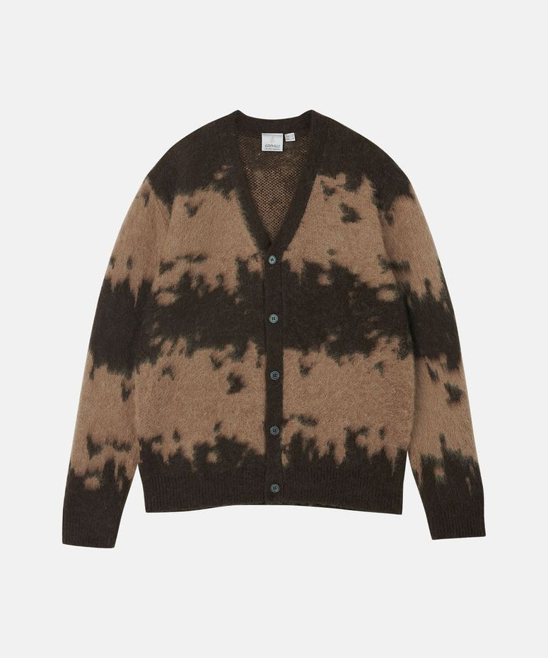 Gramicci Mohair Splatter Cardigan Lichtbruin Heren