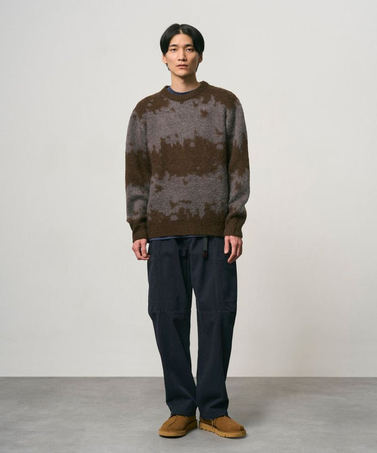 Gramicci Mohair Splatter Crewneck Donkergrijs Heren