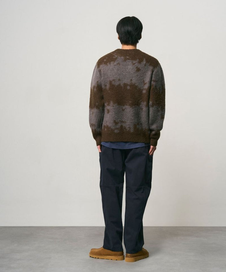 Gramicci Mohair Splatter Crewneck Donkergrijs Heren
