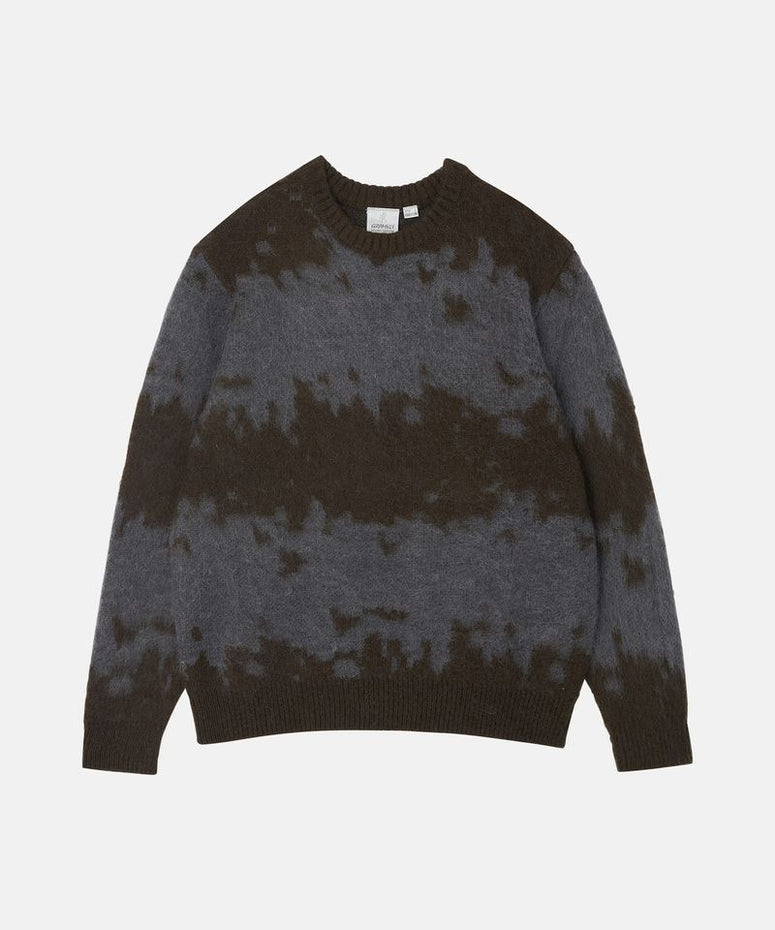 Gramicci Mohair Splatter Crewneck Donkergrijs Heren