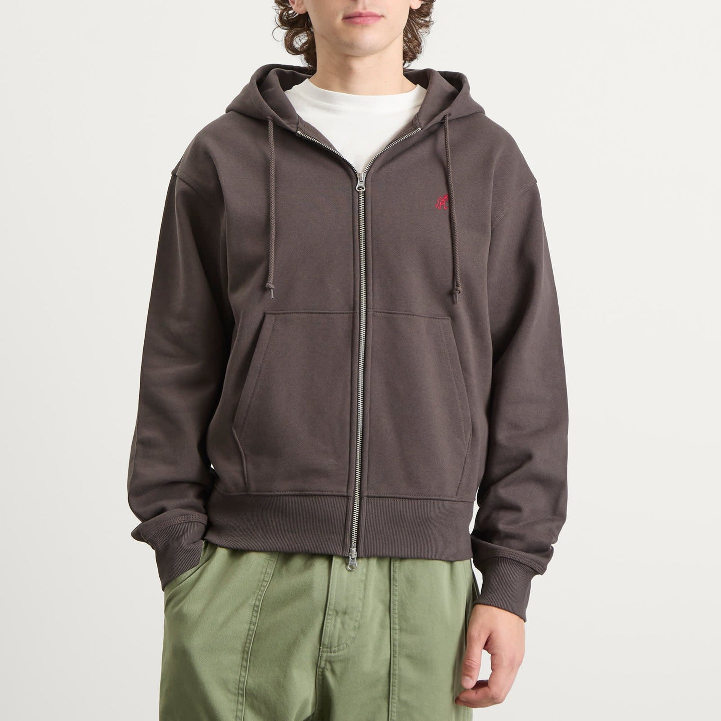 One Point zip hooded sweatshirt