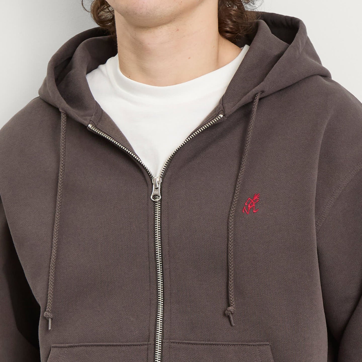 One Point zip hooded sweatshirt