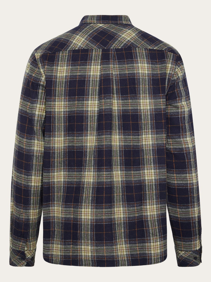 Knowledge Cotton Checked Flannel Shirt Donkerblauw Heren