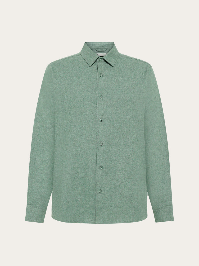 Knowledge Cotton Dune Regular Flannel Shirt Lichtgroen Heren
