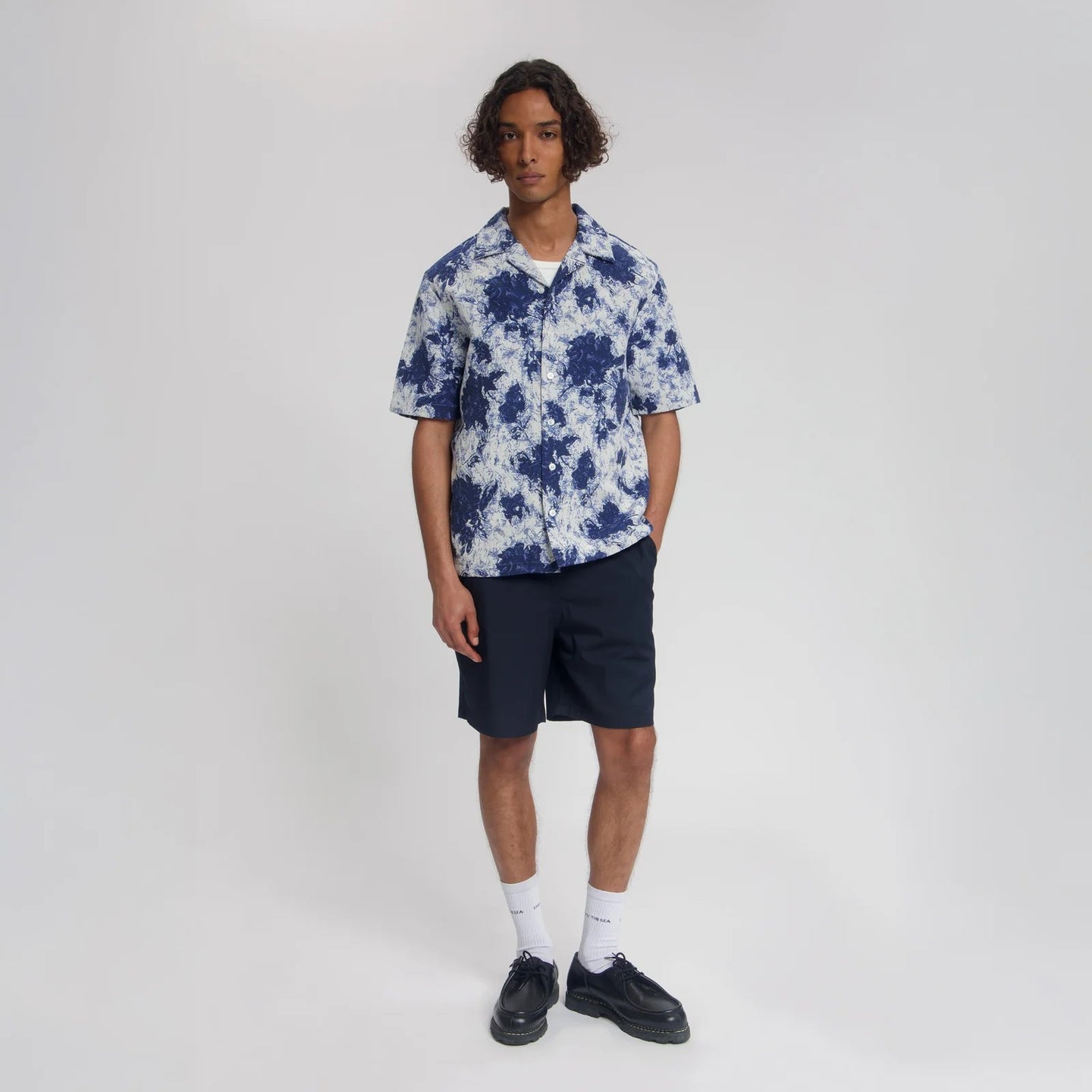 Law Of The Sea Eclat Jacquard Shirt Blauw Heren