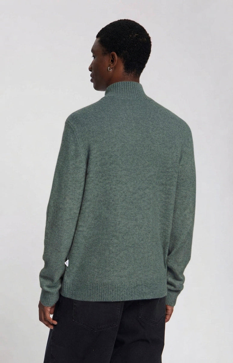 Law Of The Sea Lamar Halfzip Knit Donkergroen 