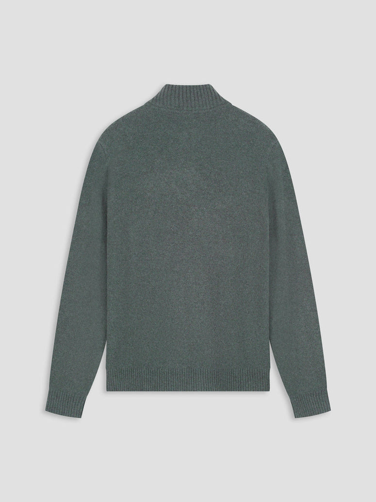 Law Of The Sea Lamar Halfzip Knit Donkergroen 