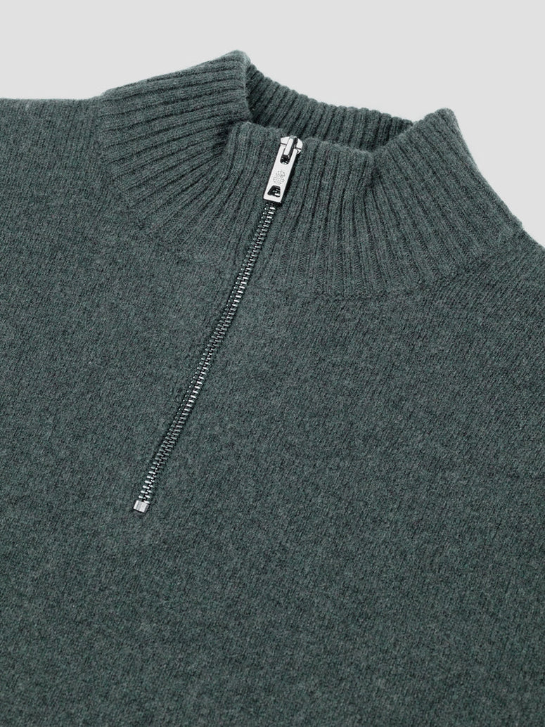 Law Of The Sea Lamar Halfzip Knit Donkergroen 