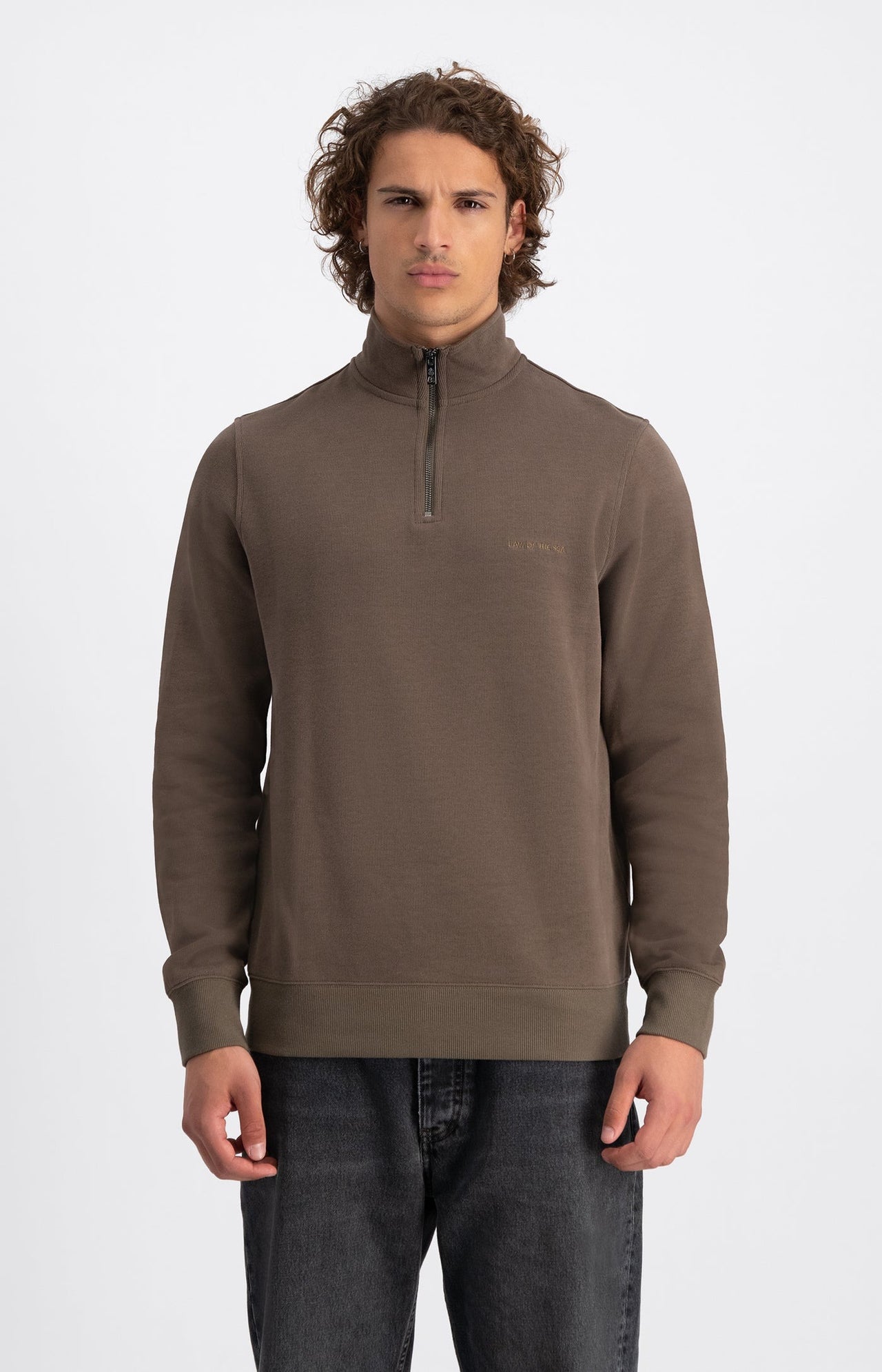 Law Of The Sea Mind Halfzip Sweat Bruin Heren