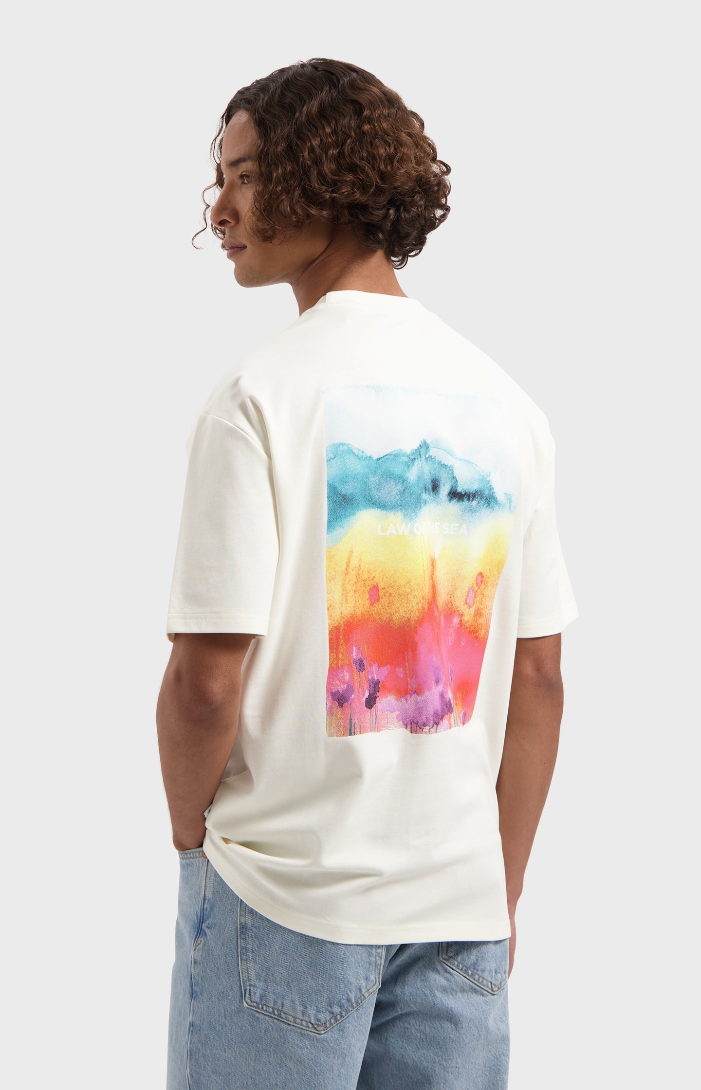 Law Of The Sea Pollen Tee Wit Heren