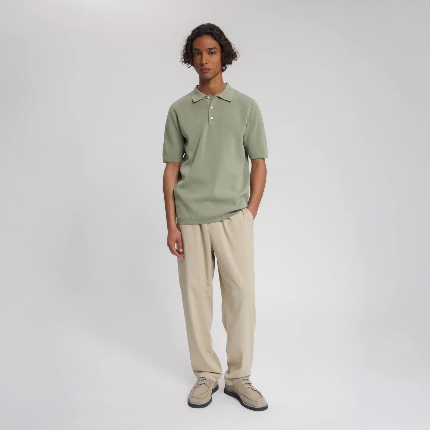 Law Of The Sea Tide Milano Knitted Polo Groen Heren