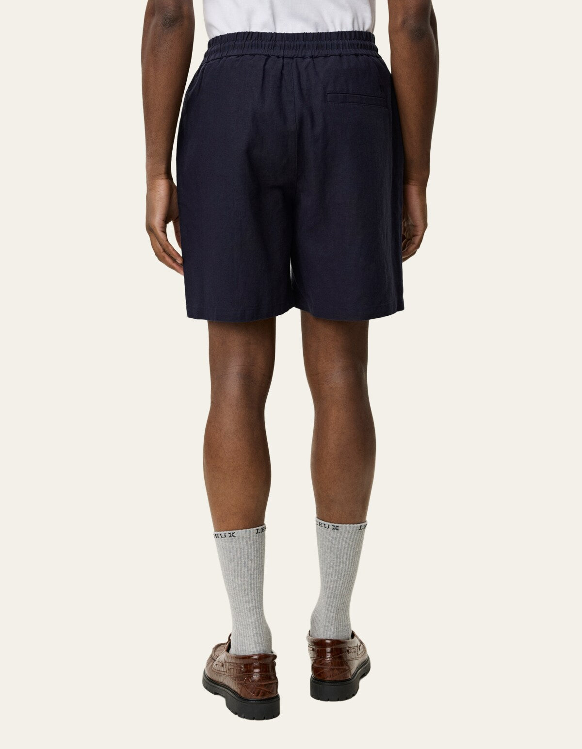 Les Deux Drawstring Linen Short Donkerblauw Heren