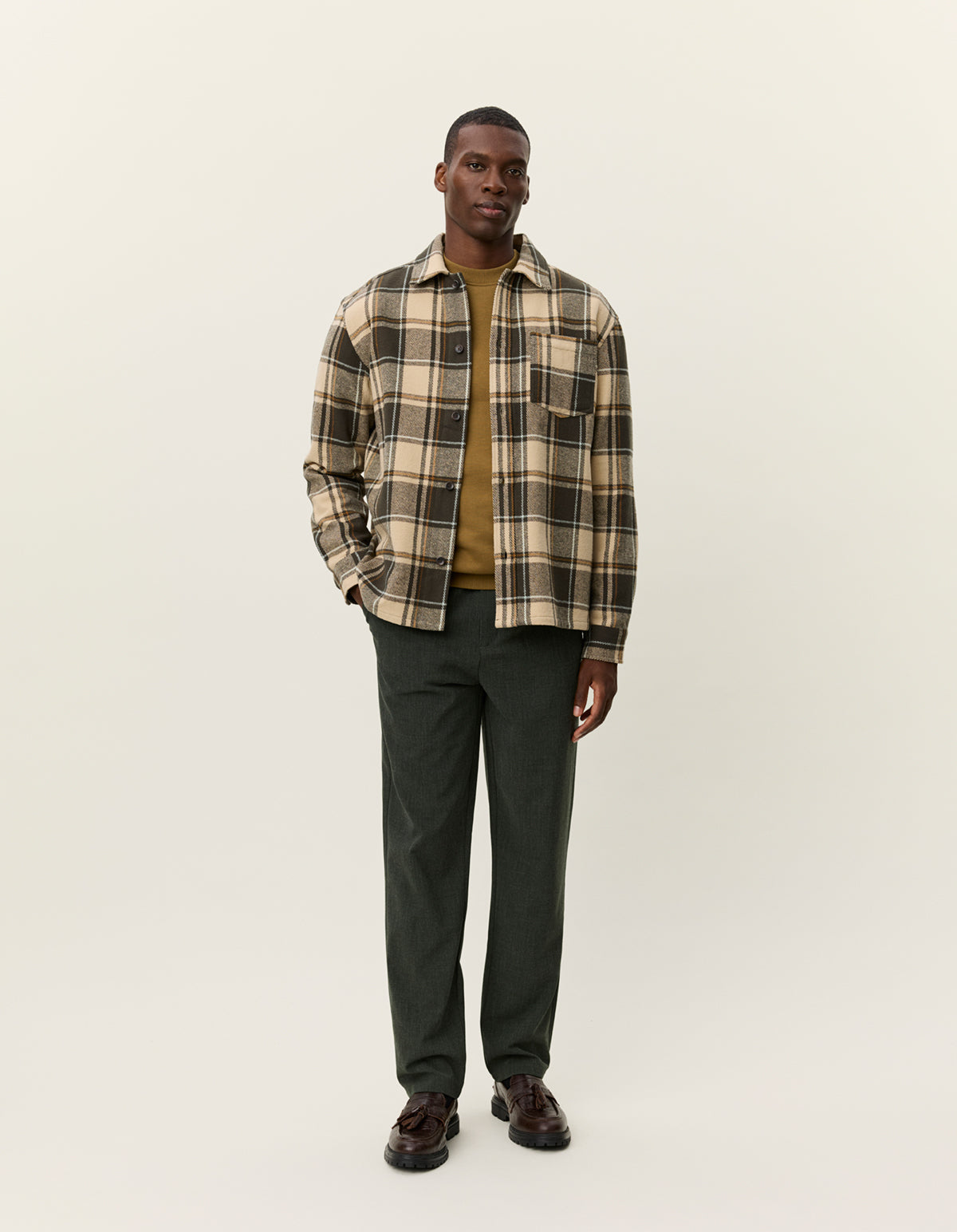 Loan checked twill overshirt