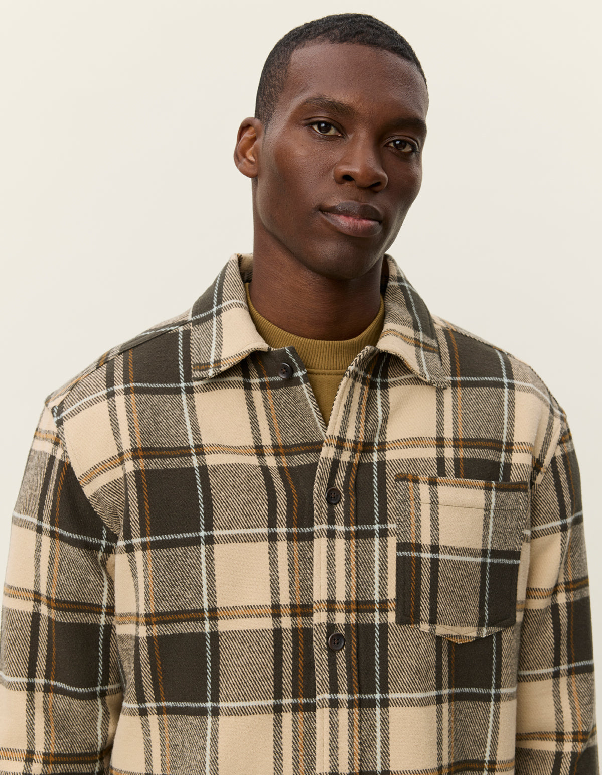 Loan checked twill overshirt