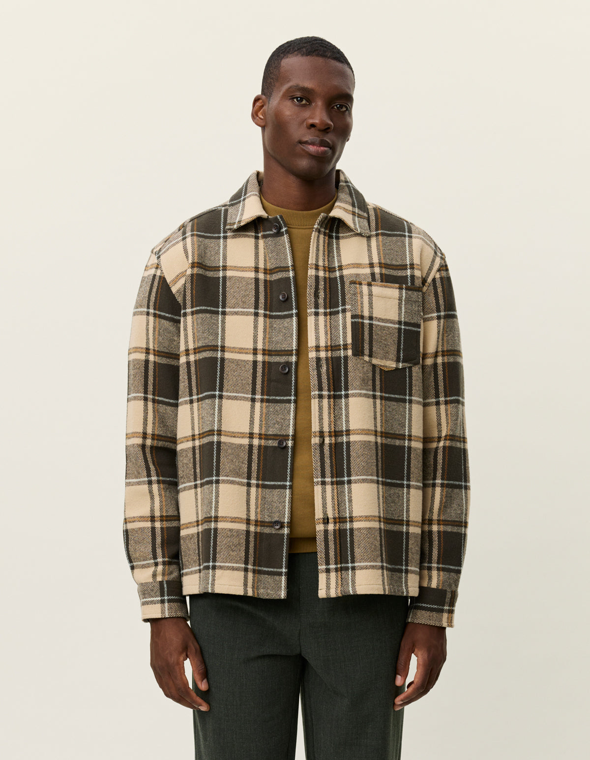 Loan checked twill overshirt