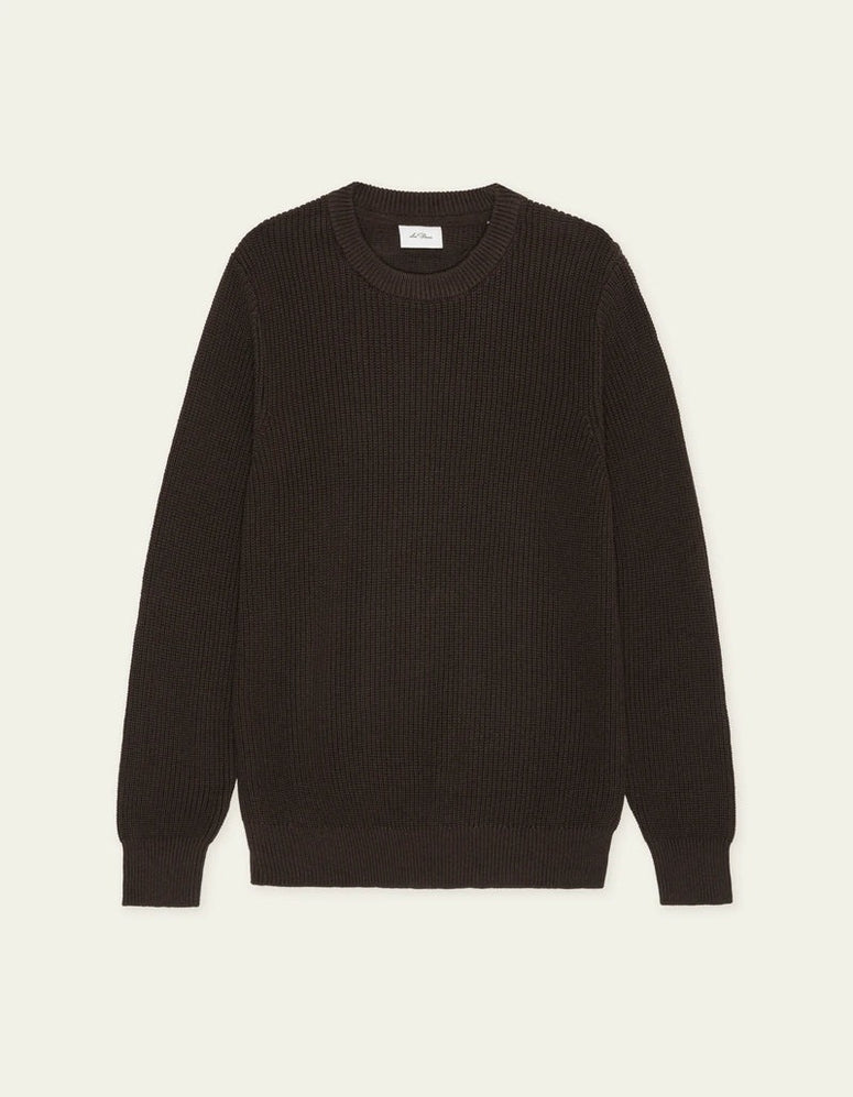 Les Deux Rib Crewneck Knit Donkerbruin Heren