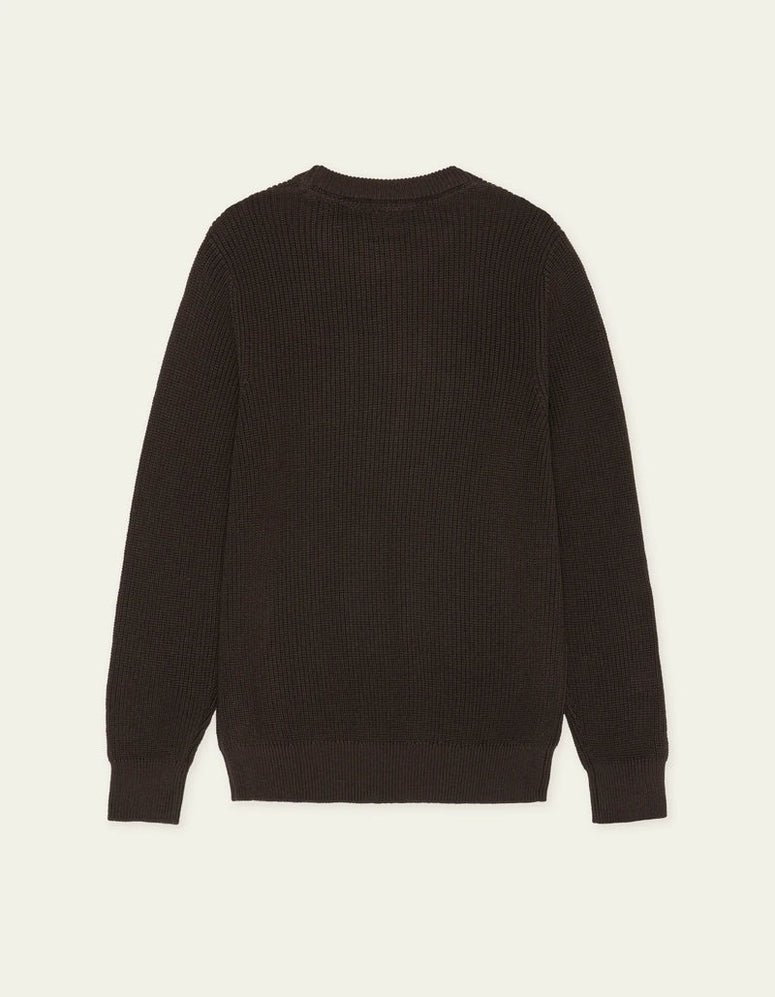 Les Deux Rib Crewneck Knit Donkerbruin Heren