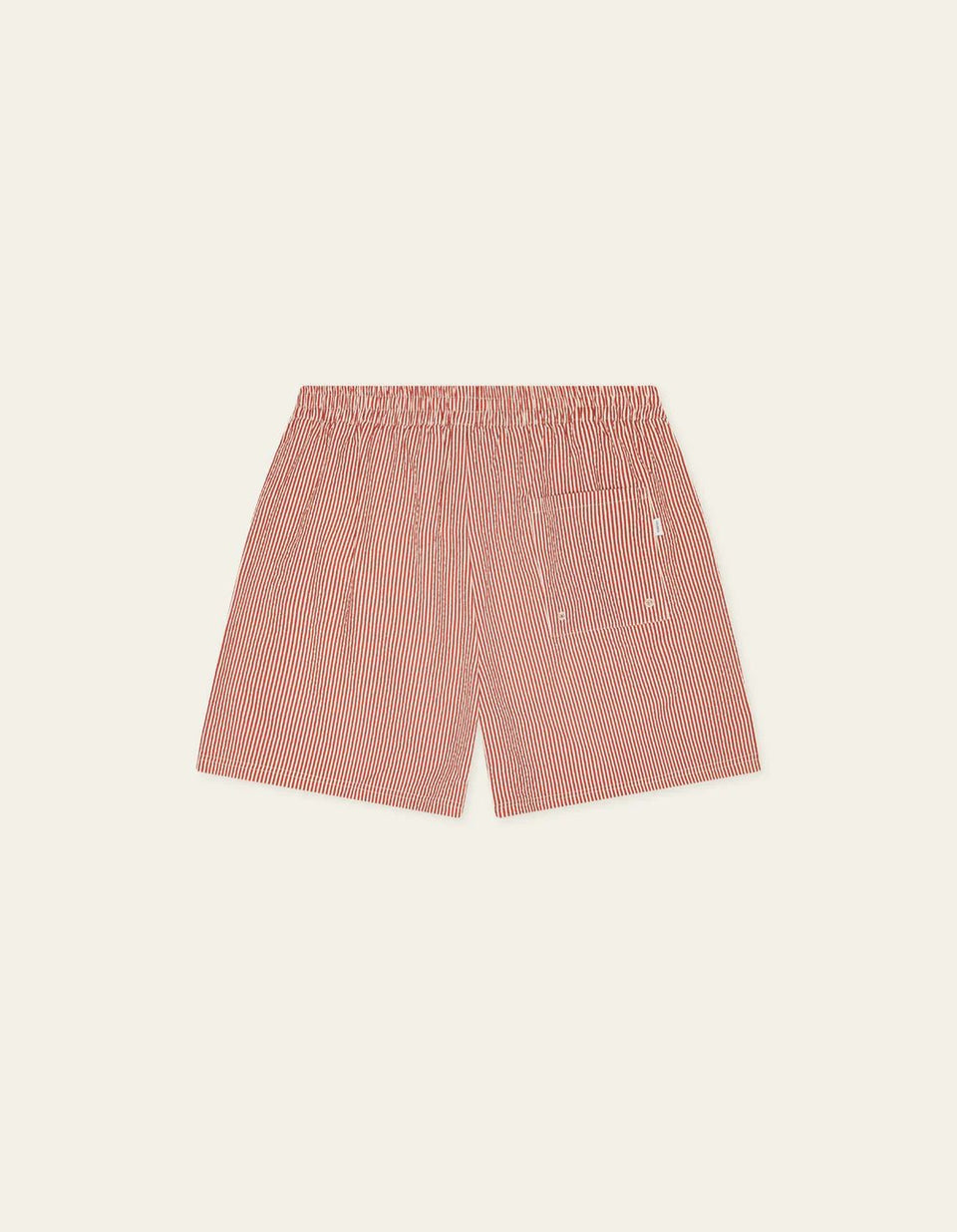 Les Deux Stripe Seersucker Swimshort Rood Heren