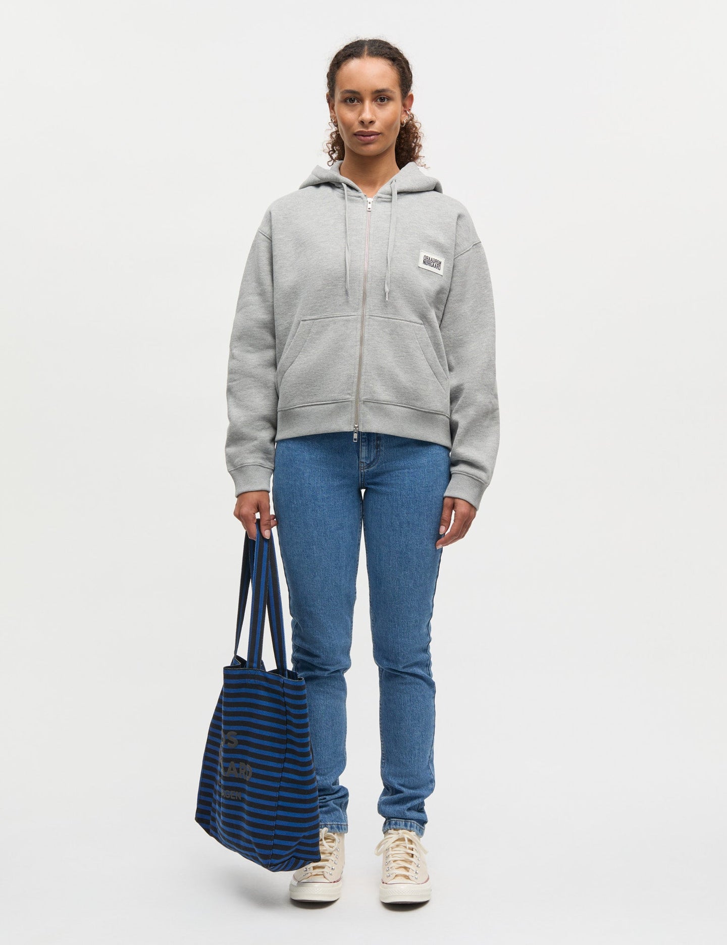 Mads Norgaard Bobo Zip Hoodie Lichtgrijs Dames