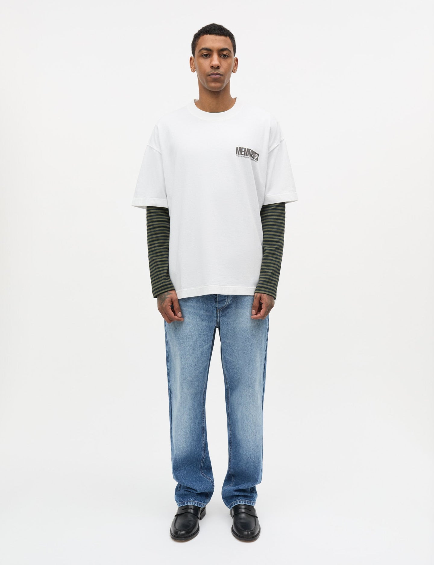 Mads Norgaard Open-End Big Flower Tee Wit Heren