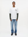 Mads Norgaard Open-End Big Flower Tee Wit Heren